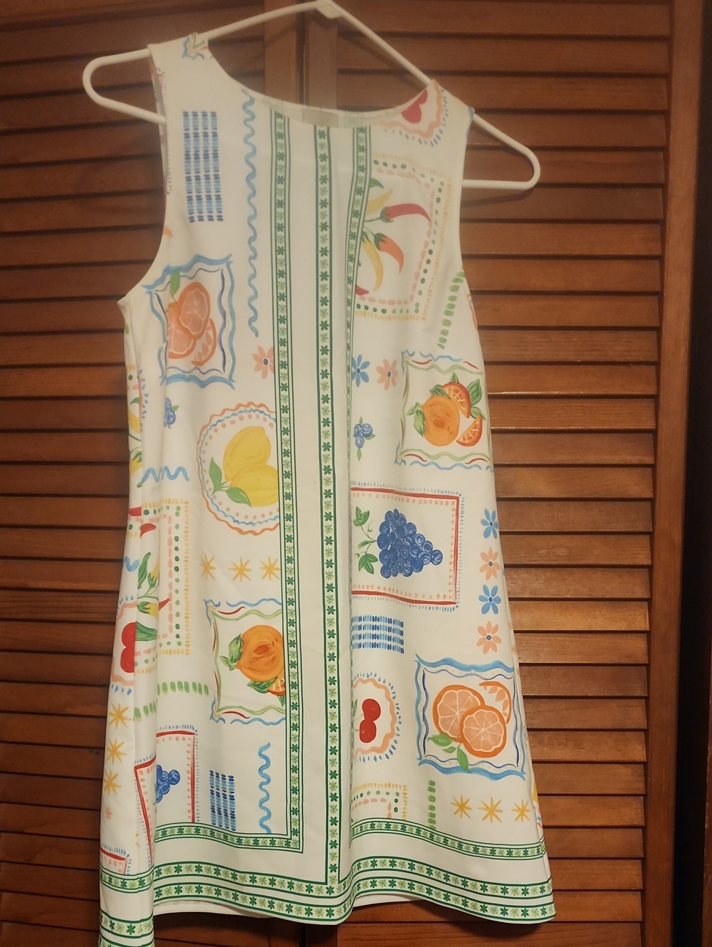 Maeve White Fruit & Floral Print A-Line Tank Dress